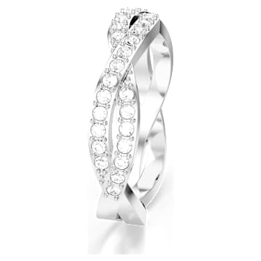 Infinity ring, Round cut, White, Rhodium plated - Swarovski, 5717569
