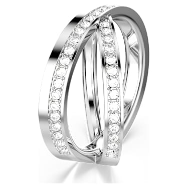 Delta ring, Round cut, White, Rhodium plated - Swarovski, 5717570