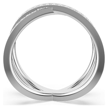 Delta ring, Round cut, White, Rhodium plated - Swarovski, 5717570