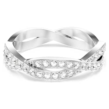 Infinity ring Round cut White Rhodium plated Swarovski