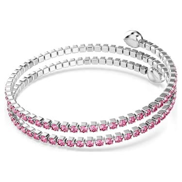 Twisty Armreif, Verschiedene Schliffe, Rosa, Rhodiniert - Swarovski, 5717576