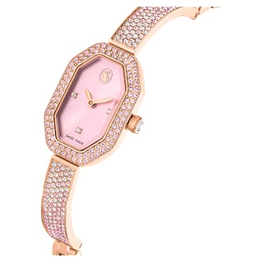 Dextera bangle watch, Swiss Made, Pink, Rose gold-tone plated - Swarovski, 5717588