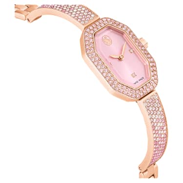 Dextera bangle watch, Swiss Made, Pink, Rose gold-tone plated - Swarovski, 5717588