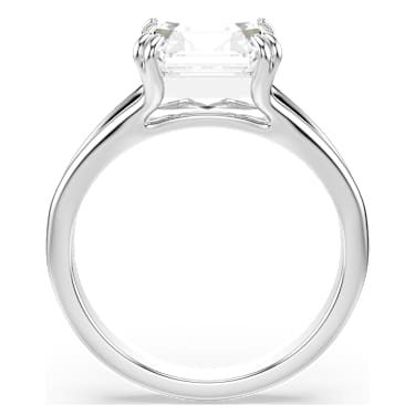 Stilla 戒指, 八角形切割, 白色, 銀色調潤飾 - Swarovski, 5717878