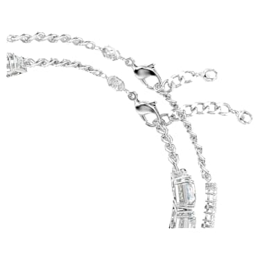 Millenia Halskette im Lagenlook, Verschiedene Schliffe, Weiß, Rhodiniert - Swarovski, 5717913