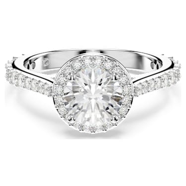 Una Angelic ring, Ronde slijpvorm, Wit, Zilverkleurige afwerking - Swarovski, 5717931