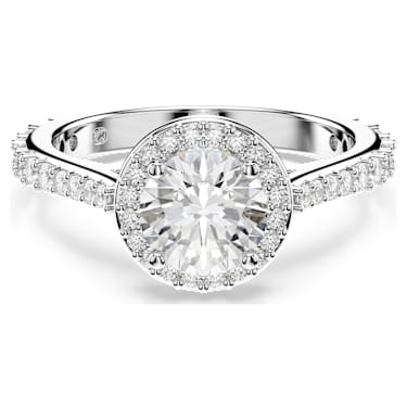 Una Angelic Ring, Rundslipad, Vit, Silverfärgad finish - Swarovski, 5717931