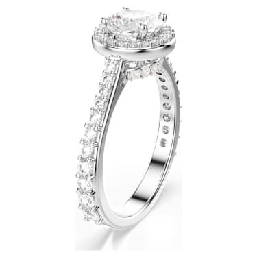 Una Angelic Ring, Rundslipad, Vit, Silverfärgad finish - Swarovski, 5717931