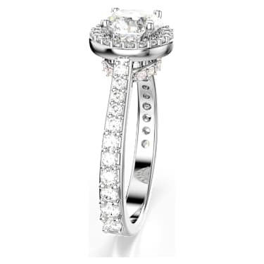 Una Angelic ring, Ronde slijpvorm, Wit, Zilverkleurige afwerking - Swarovski, 5717931