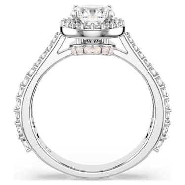 Una Angelic ring, Ronde slijpvorm, Wit, Zilverkleurige afwerking - Swarovski, 5717931