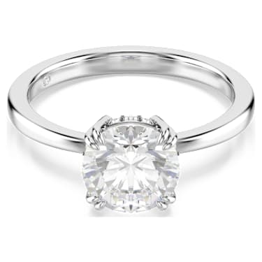 Stilla 个性戒指, 圆形切割, 白色, 银色润饰 - Swarovski, 5717941