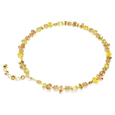 Gema ketting, Verschillende slijpvormen, Geel, ‎18k gouden afwerking - Swarovski, 5718071