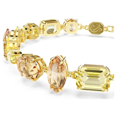 Gema 手链, 混合切割, 黄色, 金色饰面 - Swarovski, 5718072