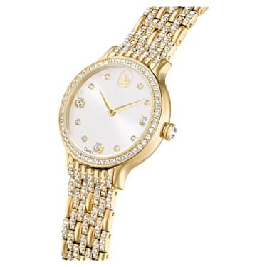 Imber watch, Swiss Made, Metal bracelet, Gold tone, Gold-tone finish - Swarovski, 5718169