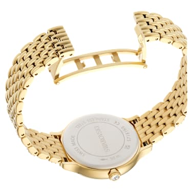 Imber watch, Swiss Made, Metal bracelet, Gold tone, Gold-tone finish - Swarovski, 5718169
