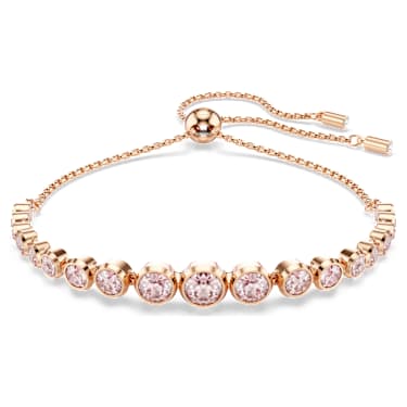 Imber bracelet, Mixed round cuts, Pink, 18K rose gold finish - Swarovski, 5718204