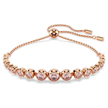 Imber Tennis bracelet, Mixed round cuts, Pink, Rose gold-tone plated - Swarovski, 5718204