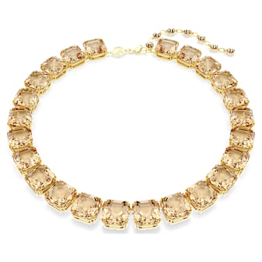 Collar Tennis Millenia, Talla octogonal, Caramelo, Baño tono oro - Swarovski, 5718357