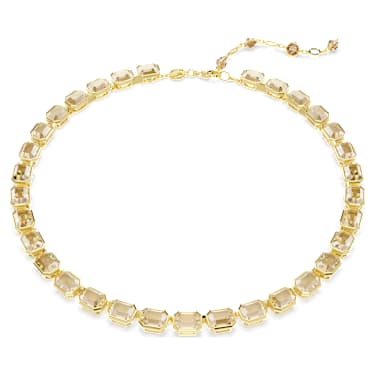 Millenia Tennis necklace, Octagon cut, Yellow, Gold-tone plated - Swarovski, 5718674