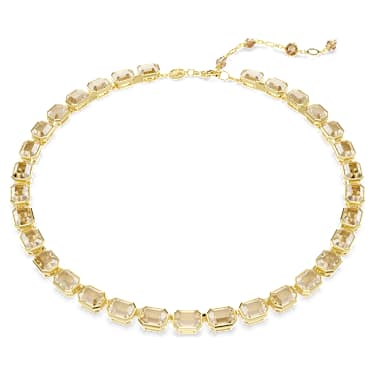 Millenia Tennis necklace, Octagon cut, Yellow, Gold-tone plated - Swarovski, 5718674
