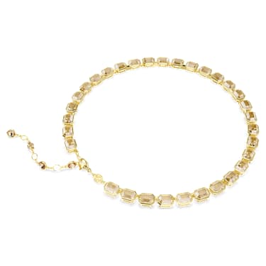 Millenia Tennis necklace, Octagon cut, Yellow, Gold-tone plated - Swarovski, 5718674