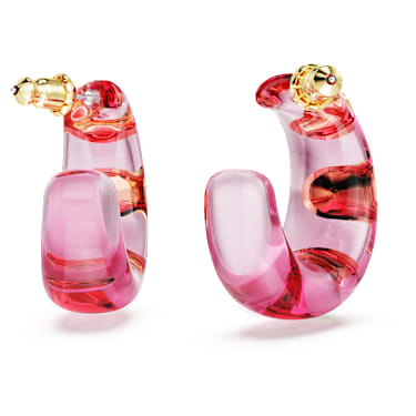 Dulcis 후프 이어링, 믹스 컷, 멀티컬러, 골드 톤 플래팅 - Swarovski, 5719112