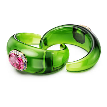 Dulcis Armreif, Set (2), Oktagon-Schliff, Pavé, Mehrfarbig, Goldlegierungsschicht - Swarovski, 5719115