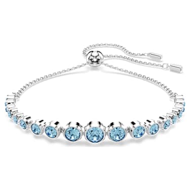 Imber armband, Verschillende ronde slijpvormen, Blauw, Rodium toplaag - Swarovski, 5719282