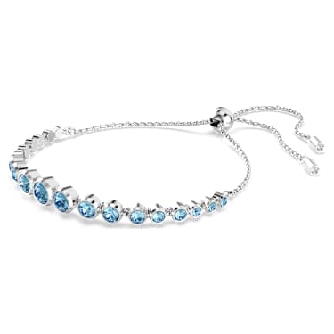 Imber Tennis bracelet, Mixed round cuts, Blue, Rhodium plated - Swarovski, 5719282