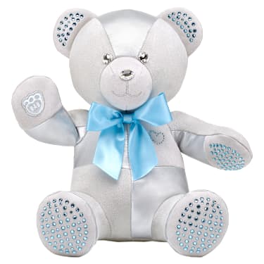 Build-A-Bear Birthstone Bear Collectible, Featuring Swarovski® crystals, Teddy bear, March, Light Blue - Swarovski, 5719965