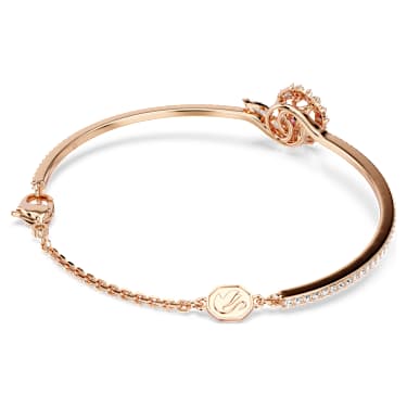Snake bangle, Mixed cuts, Year of the Snake, Red, 18K rose gold finish