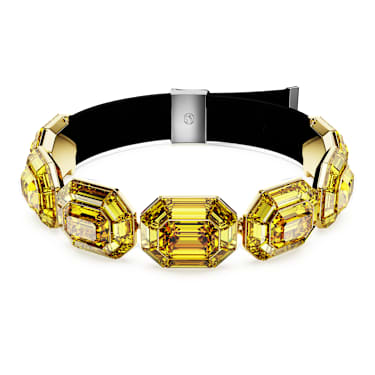 Lucent 초커 네크리스, 옥타곤 쉐입, 옐로우, 골드 톤 플래팅 - Swarovski, 5720208