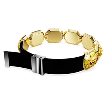 Lucent 초커 네크리스, 옥타곤 쉐입, 옐로우, 골드 톤 플래팅 - Swarovski, 5720208