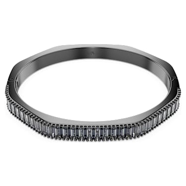 Matrix bangle, Baguette cut, Gray, Ruthenium plated - Swarovski, 5720365