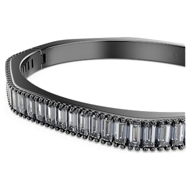 Matrix bangle, Baguette cut, Gray, Ruthenium plated - Swarovski, 5720365