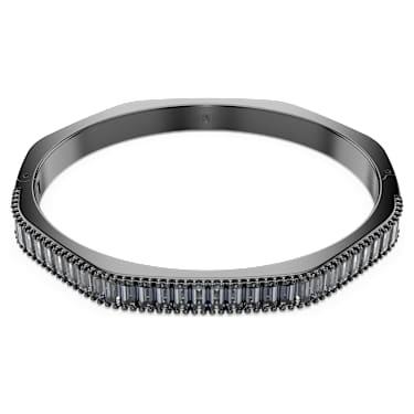 Bracelet-jonc Matrix, Taille baguette, Forme octogonale, Gris, Métal plaqué ruthénium - Swarovski, 5720366