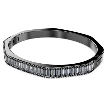 Bracelet-jonc Matrix, Taille baguette, Forme octogonale, Gris, Métal plaqué ruthénium - Swarovski, 5720366