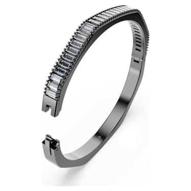 Bracelet-jonc Matrix, Taille baguette, Forme octogonale, Gris, Métal plaqué ruthénium - Swarovski, 5720366