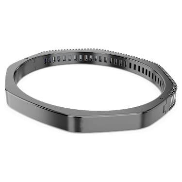Bracelet-jonc Matrix, Taille baguette, Forme octogonale, Gris, Métal plaqué ruthénium - Swarovski, 5720366