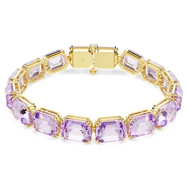 Millenia bracelet, Octagon cut, Purple, 18K gold finish - Swarovski, 5720487