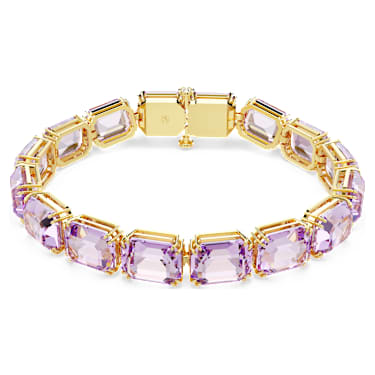 Millenia Tennis Armband, Oktagon-Schliff, Violett, Goldlegierungsschicht - Swarovski, 5720487