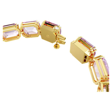 Bracelet Tennis Millenia, Taille octogonale, Violet, Placage de ton or - Swarovski, 5720487