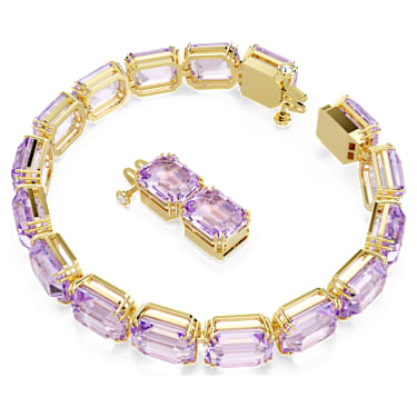 Millenia Armband, Oktagon-Schliff, Violett, Goldlegierungsschicht - Swarovski, 5720487
