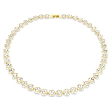 Una Angelic Halskette, Rundschliff, Weiß, 18K Goldbeschichtet - Swarovski, 5720505