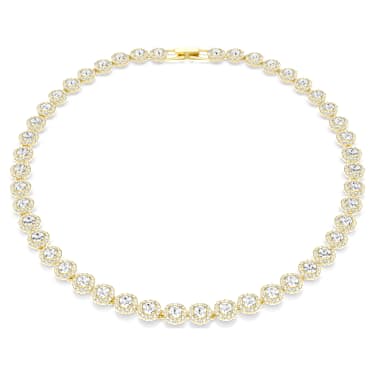 Náhrdelník Una Angelic, Kulatý výbrus, Bílá, Povrchová úprava z 18k zlata - Swarovski, 5720505