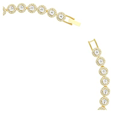 Una Angelic Tennisketting, Ronde slijpvorm, Wit, Goudkleurige toplaag - Swarovski, 5720505