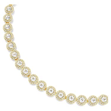 Una Angelic Tennisketting, Ronde slijpvorm, Wit, Goudkleurige toplaag - Swarovski, 5720505