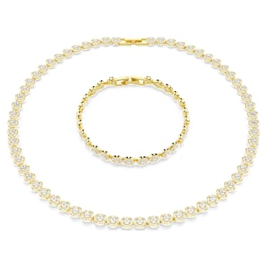 Una Angelic 套裝, 圓形切割, 白色, 鍍金（金色飾面） - Swarovski, 5720506