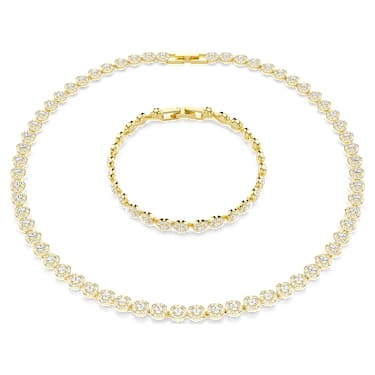 Set Una Angelic, Tăietură rotundă, Alb, Finisaj din aur de 18k - Swarovski, 5720506