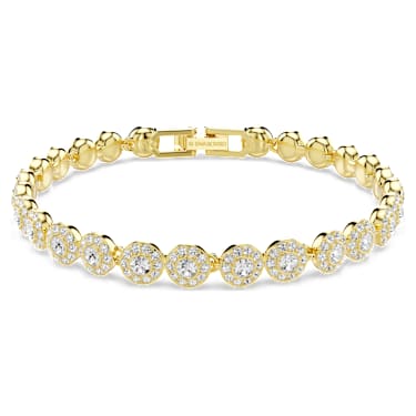 Komplet Una Angelic, Okrogli rez, Bela, V videzu 18-karatnega zlata - Swarovski, 5720506